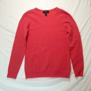 Talbots luxuryPullover Sweater Women's Pure Cashmere Coral Crew Neck Long Sleeve